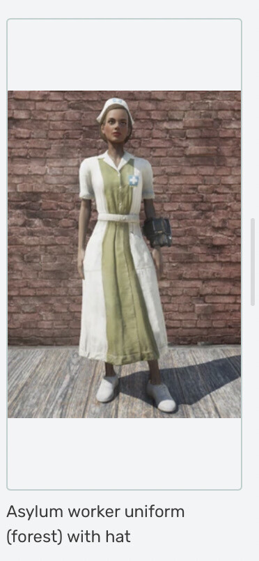 FOREST Asylum Worker Hat + Outfit