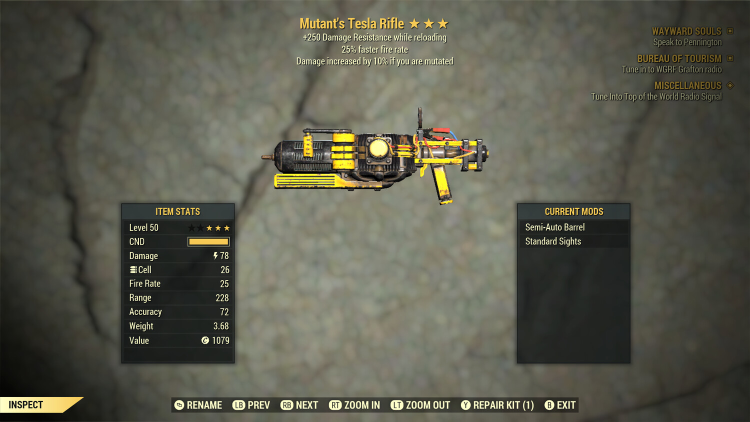 Mutant 25/250 Tesla Rifle