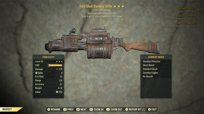 Two Shot 50L/15c Railway Rifle