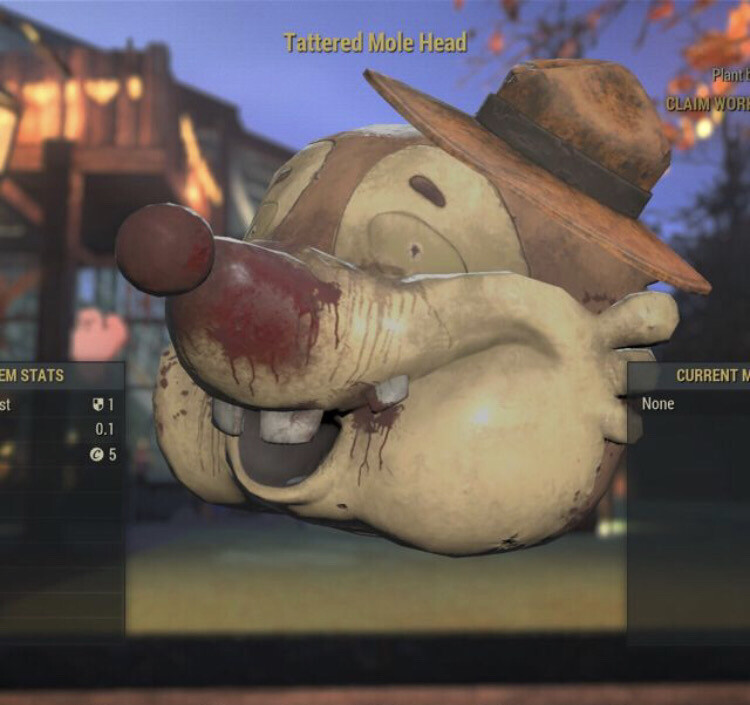 Tattered Mole Head Mask + Outfit