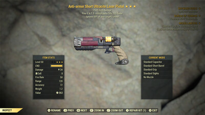 Anti Armor 50/15 Ultracite Laser Pistol/Rifle