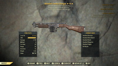 Bloodied 50/250 Combat Shotgun