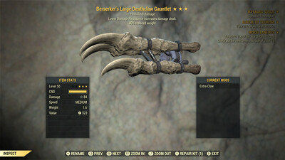 Berserkers 50/90 Deathclaw Gauntlet