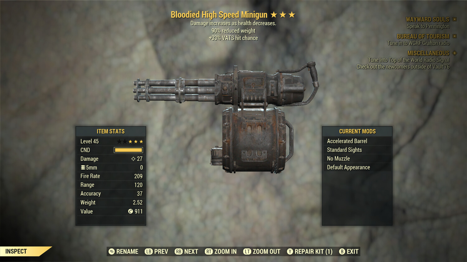 Bloodied 33/90 Minigun
