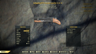 Instigating 50/50 M79 Grenade Launcher Lvl 35