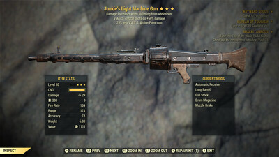 Junkies 50/25 Light Machine Gun Lvl 30