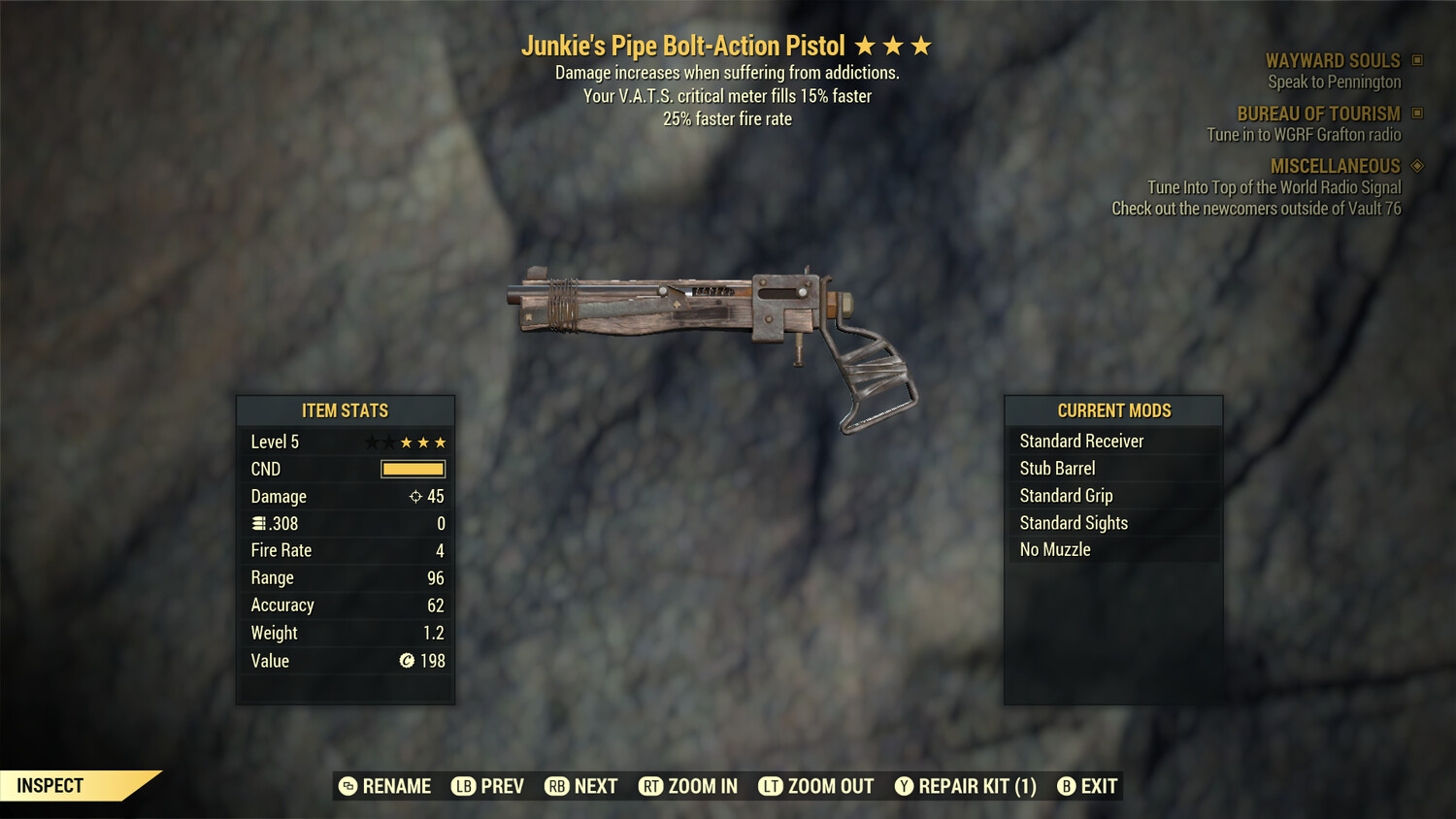 Junkies Pipe Pistol Lvl 5