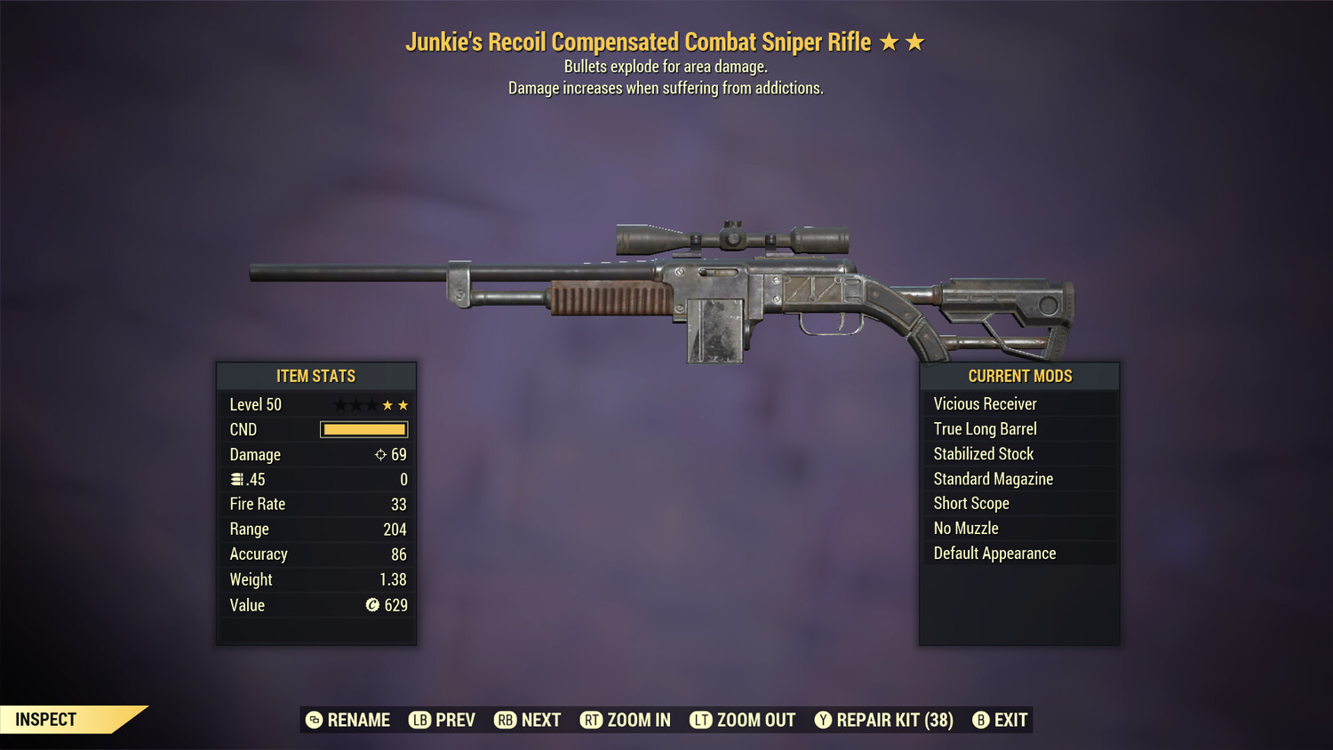 Junkie Explosive Combat Sniper Rifle