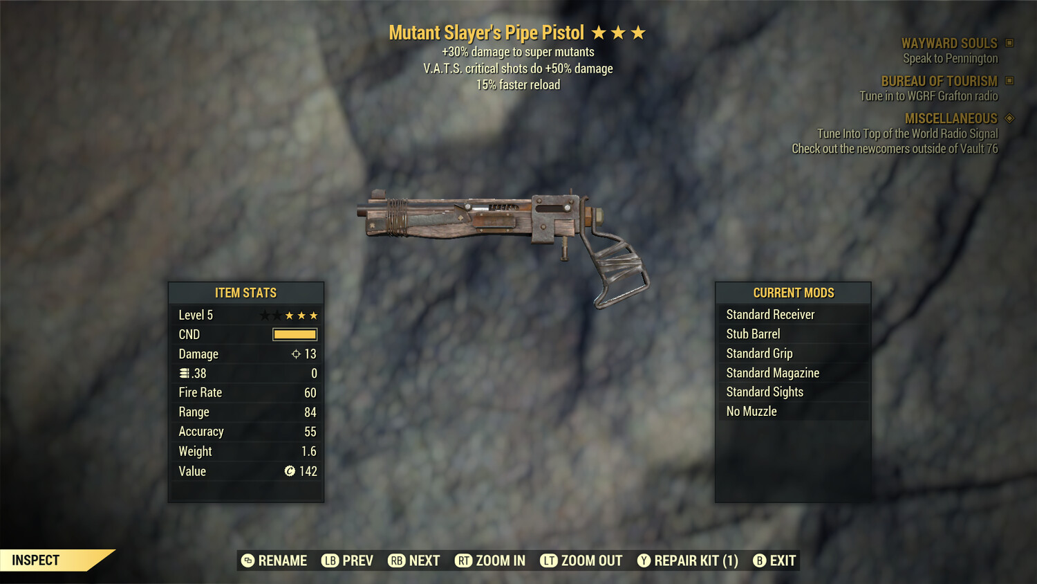 Mutant Pipe Pistol Lvl 5