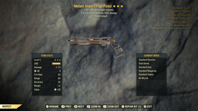Mutant Pipe Pistol Lvl 5