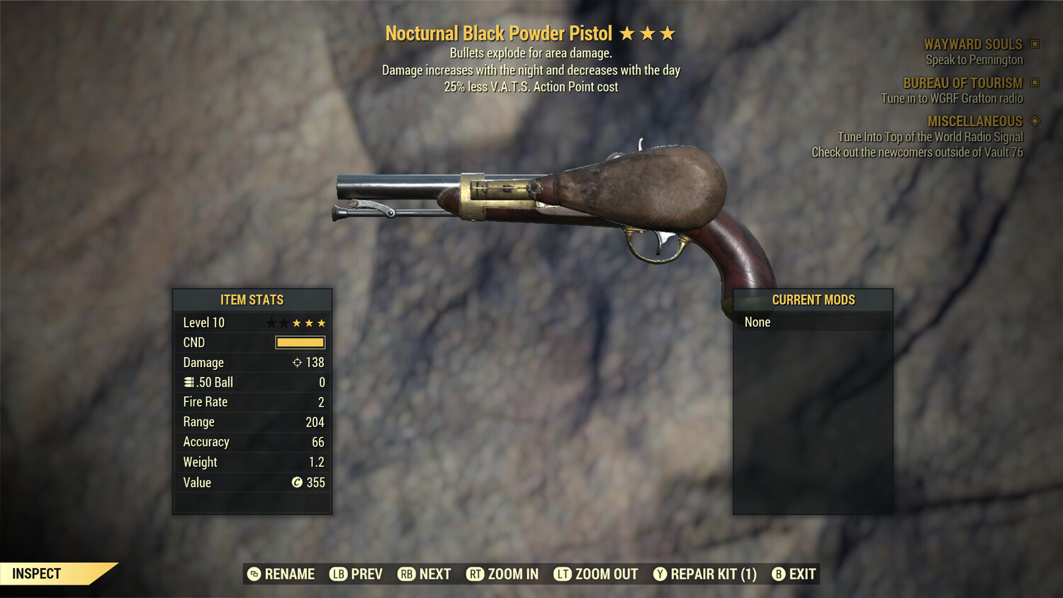 Nocturnal Explosive 25 Black Powder Pistol