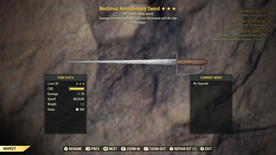 Nocturnal Revolutionary Sword Lvl 30
