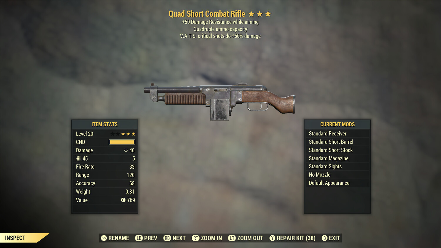Quad 50/50 Combat Rifle