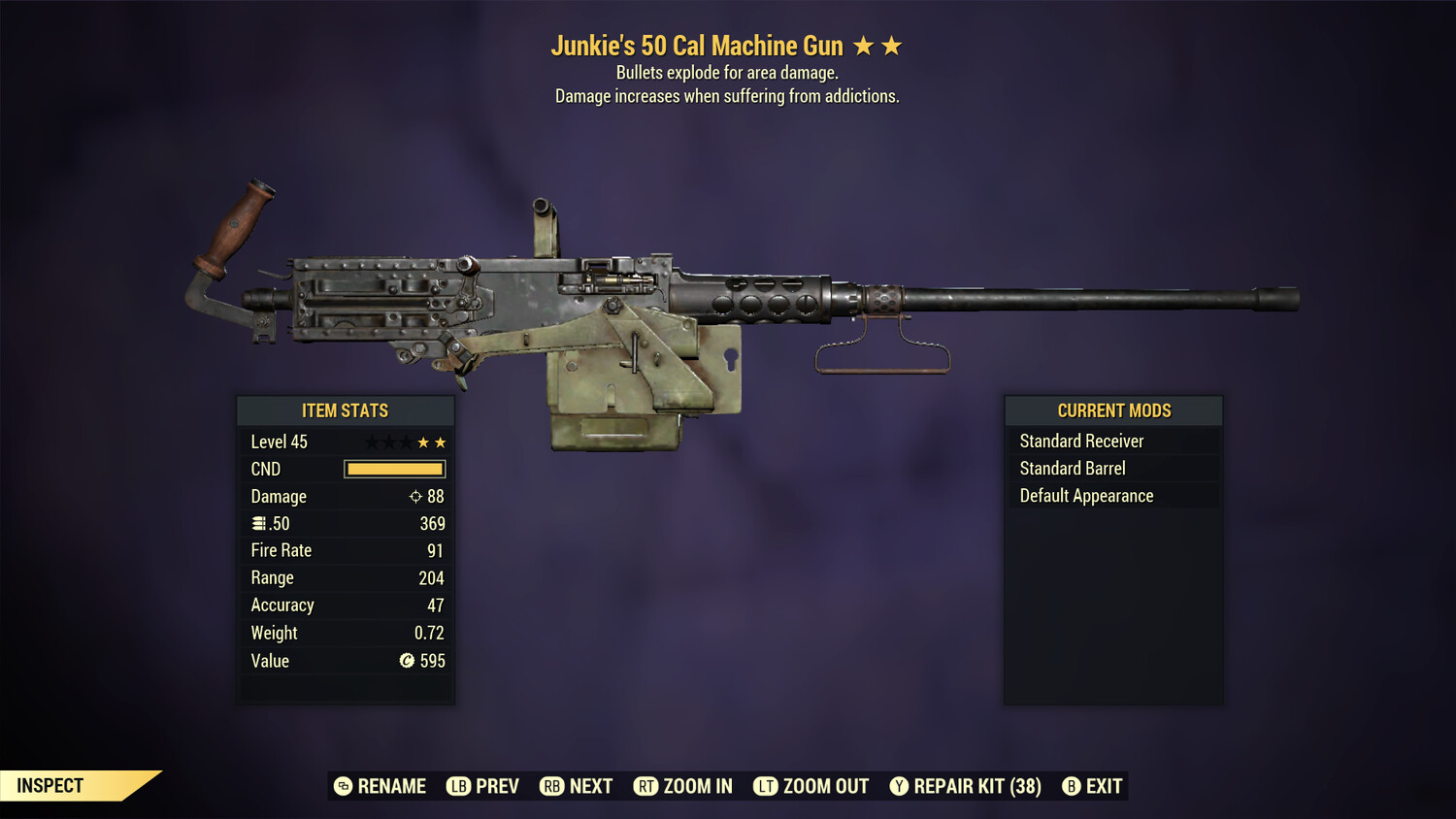 Junkie Explosive 50-Cal Machine Gun