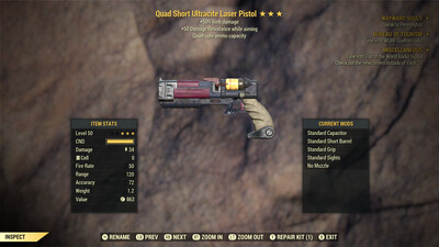 Quad Laser 50/50 Pistol