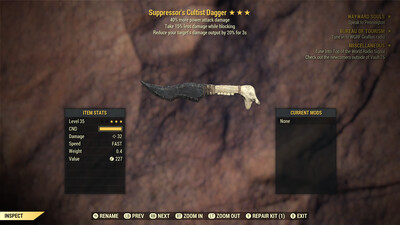 Suppressors Cultist Dagger