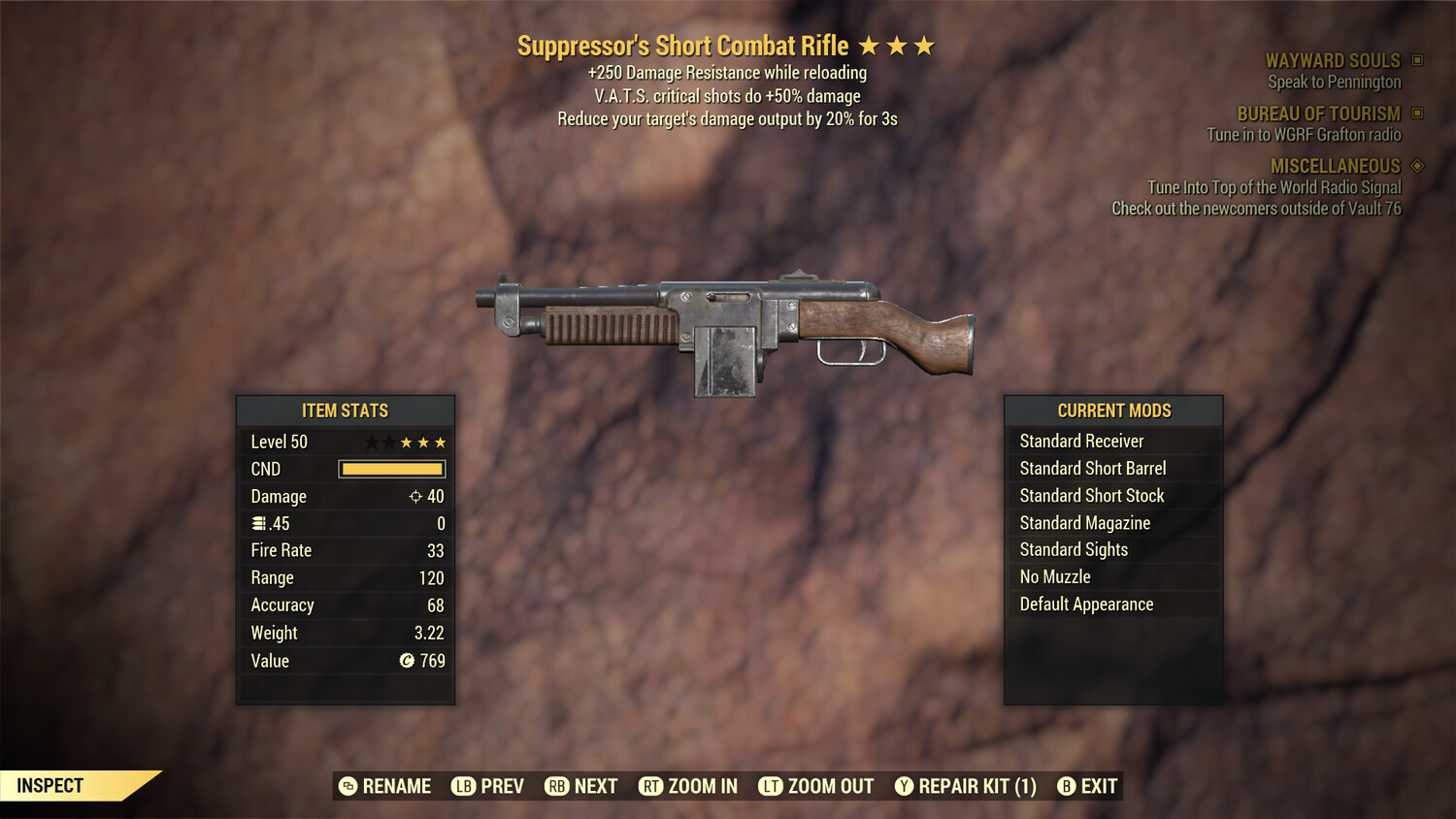 Suppressors 50/250 Combat Rifle