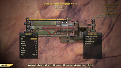 Troubleshooters Gatling Laser Lvl 35