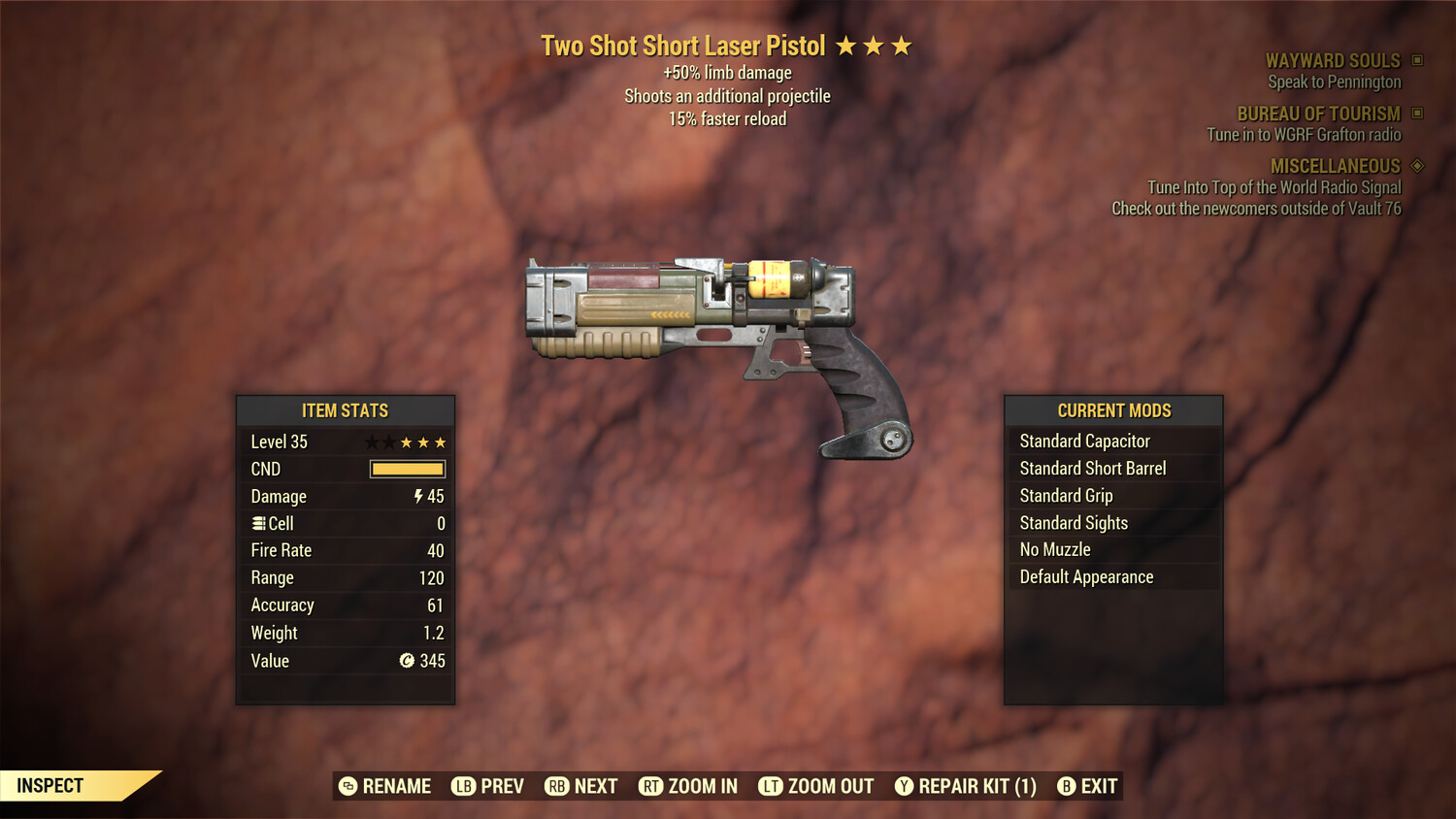 Two Shot 50/15 Laser Pistol/Rifle