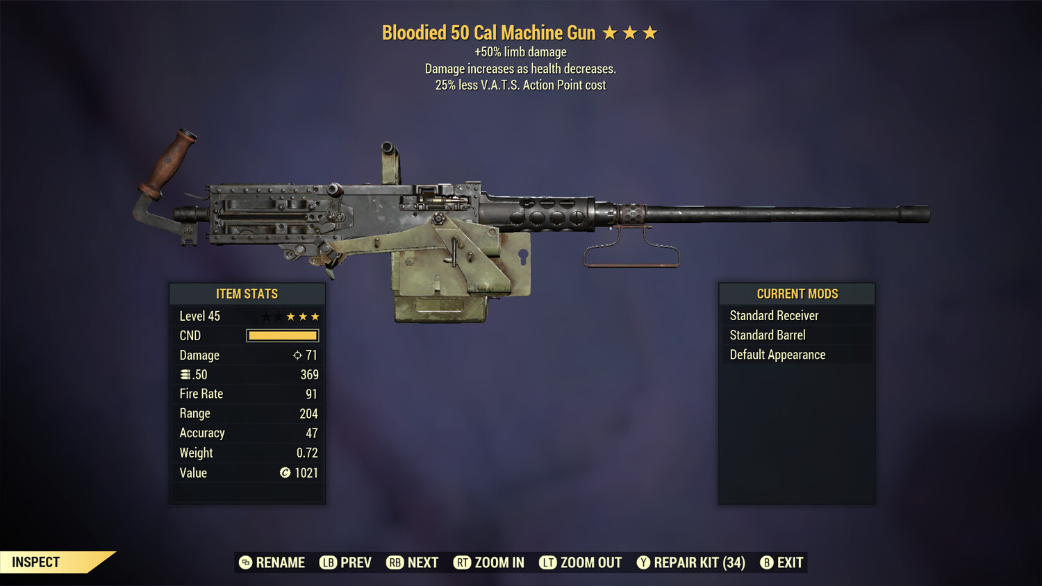 Bloodied 50/25 50-Cal Machine Gun