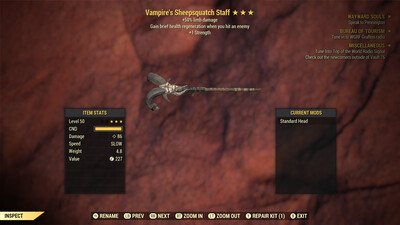 Vampire 1S/50L Sheepsquatch Staff