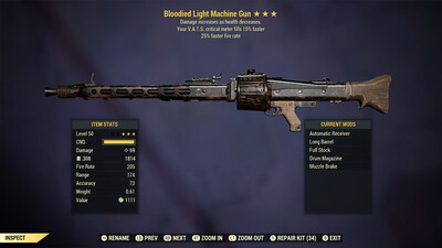 Bloodied 25/15c Light Machine Gun