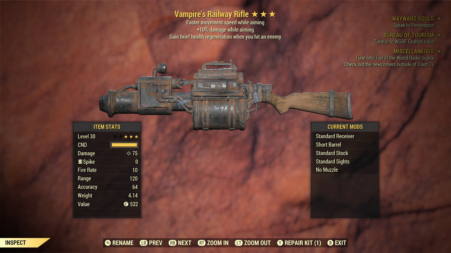 Vampire 25/FMSWA Railway Rifle Lvl 30
