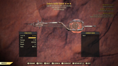 Zealots Guitar Sword