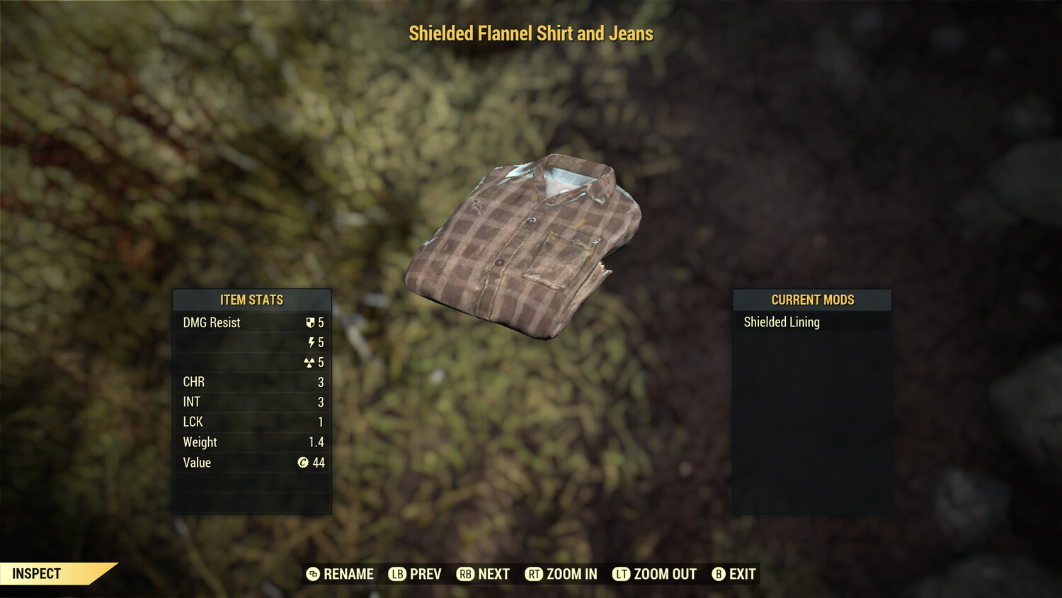 Shielded Flannel Shirt And Jeans (+3 Intelligence +3 Charisma Boosts)