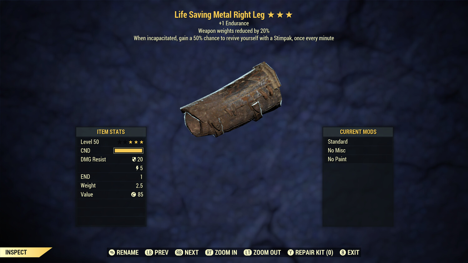 Life Saving 1E/ WWR Metal RL