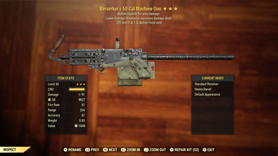 Berserkers Explosive 25 50 Cal Machine Gun