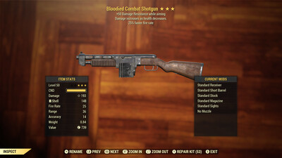 Bloodied 25/50 Combat Shotgun