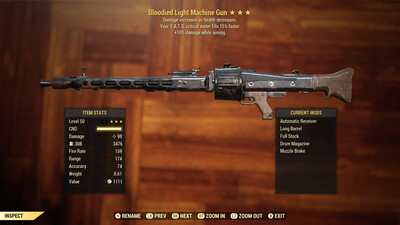 Bloodied 25A/15c Light Machine Gun