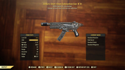 Junkies Explosive 10mm Submachine Gun