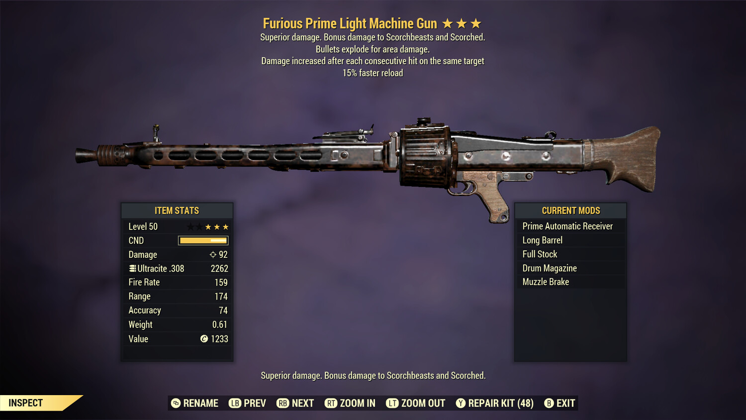 Furious Explosive 15 Light Machine Gun