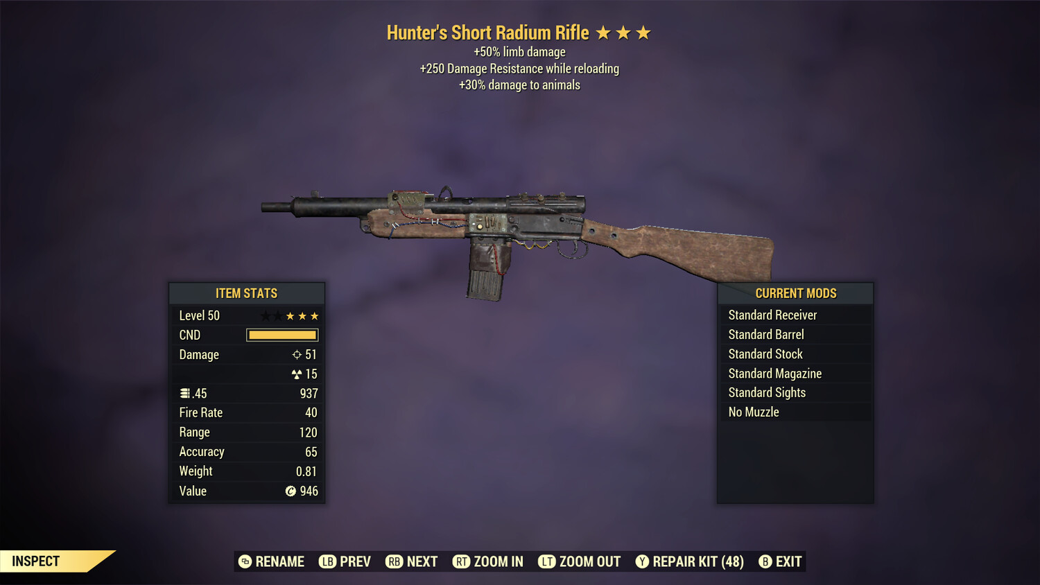 Hunters 50/250 Radium Rifle
