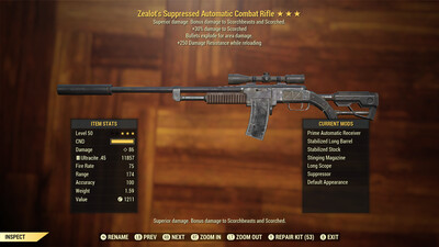 Zealots Explosive 250 Combat Rifle