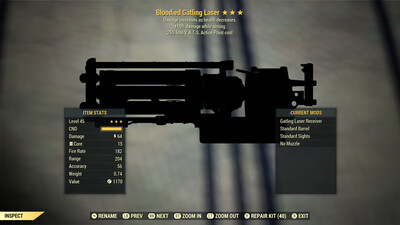 Bloodied 10/25 Gatling Laser