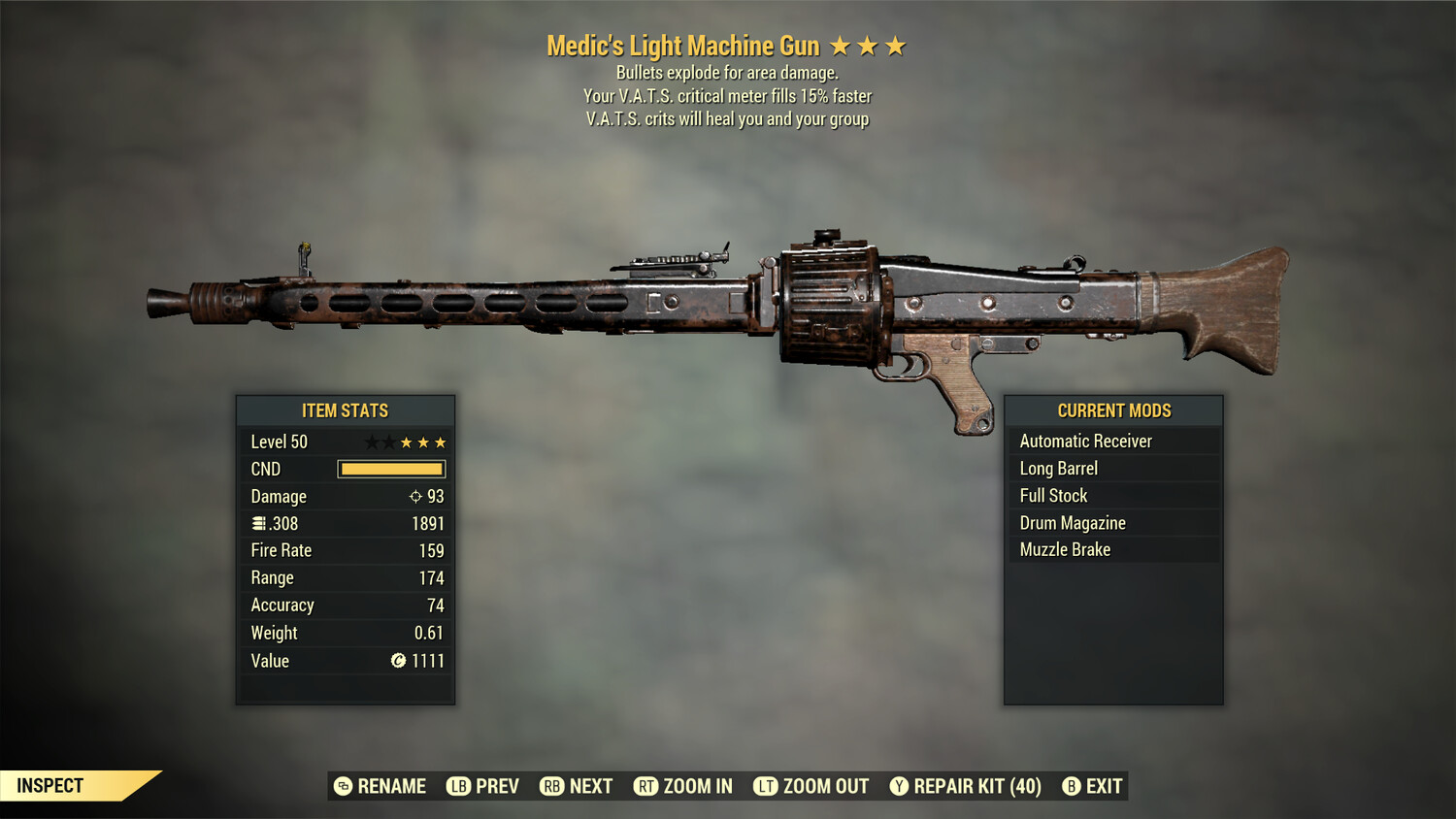 Medic Explosive 15 Light Machine Gun