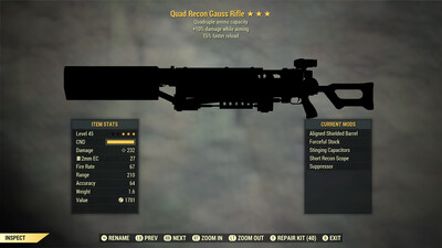 Quad 10/15 Gauss Rifle