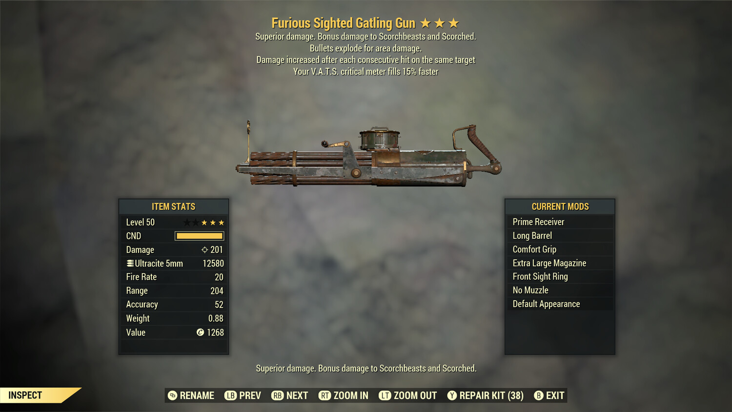 Furious Explosive 15c Gatling gun