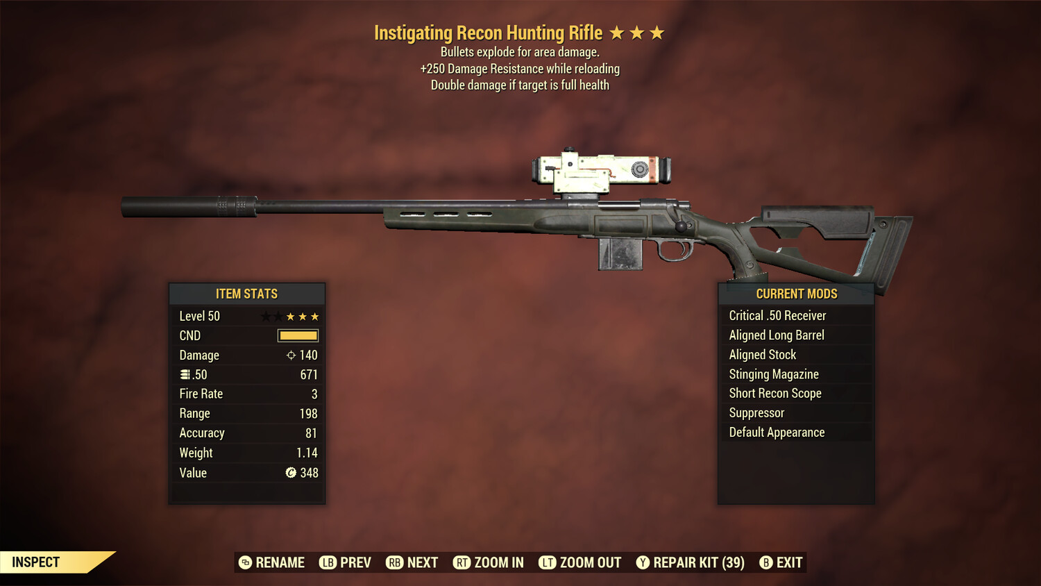 Instigating Explosive 250 Hunting Rifle