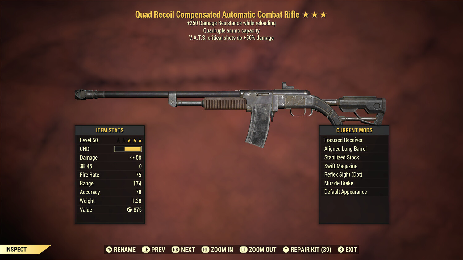 Quad 50/250 Combat Rifle