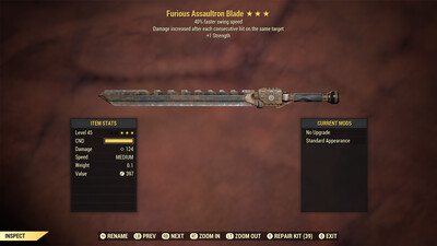 Furious 1S/SS Assaultron Blade