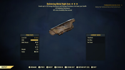 Bolstering Rad/Durability Metal RA