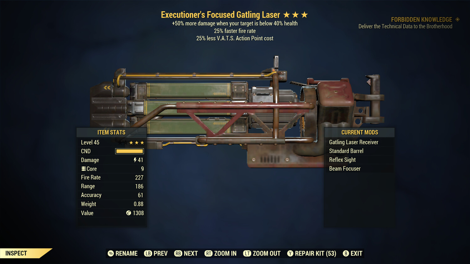 Executioners 25/25 Gatling Laser