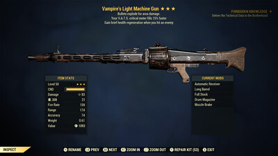 Vampire Explosive 15c Light Machine Gun