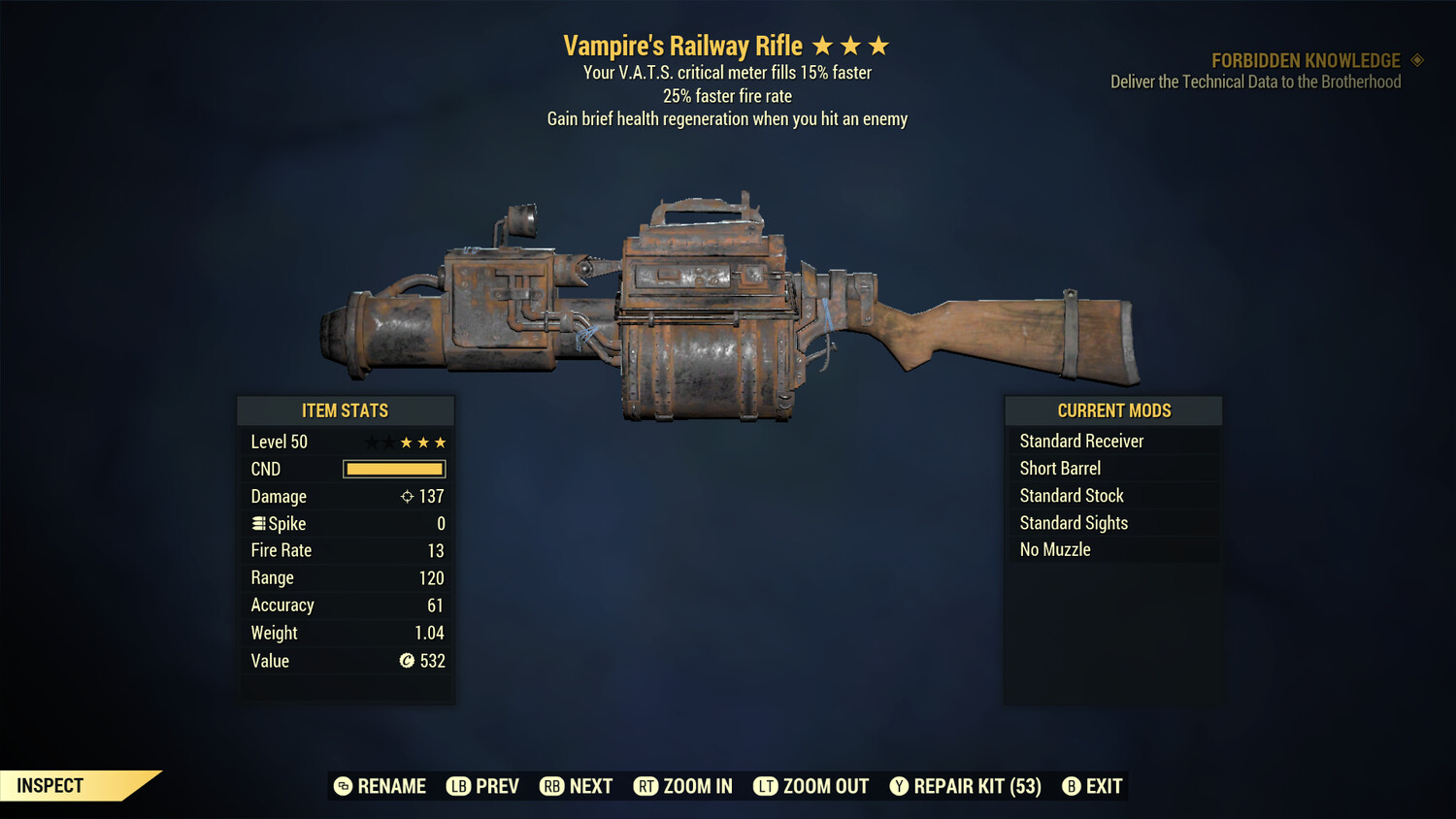 Vampire 25/15c Railway Rifle