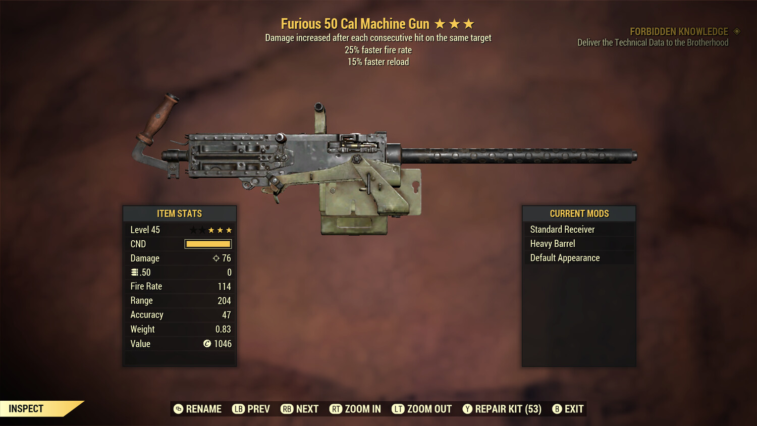 Furious 25/15 50 Cal Machine Gun