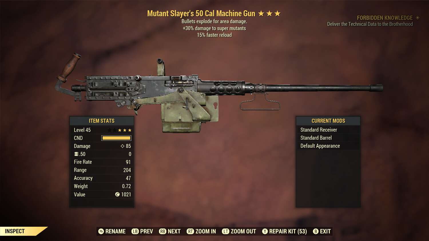 Mutant Slayers Explosive 15 50-Cal Machine Gun